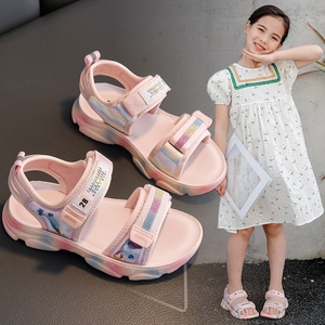 凉鞋女童夏不怕水八到九岁脚胖软底可爱4岁简单防水舒服时尚清新