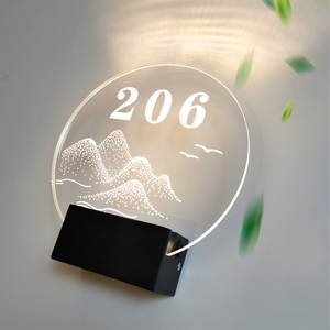 高档酒店宾馆民宿办公室美容院医疗美容足浴房间号透明水晶led电池款