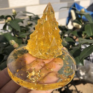 环氧树脂水晶碎石圣诞树手机支架滴胶工艺品客厅桌面家用装饰摆件