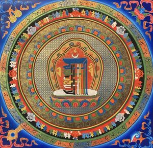 客厅玄关西藏佛教佛像十相自在 坛城唐卡装饰画 尼泊尔纯手绘挂画