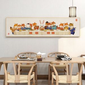 乐淘一派专柜店淘宝潮流恶搞名人画最后的晚餐装饰画客厅沙发背景墙