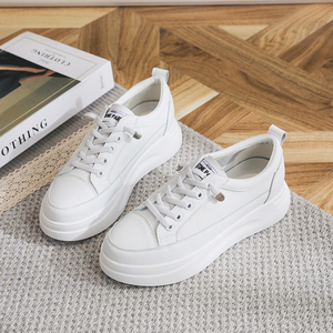 浅口真皮小白鞋h平底温州女鞋2021厚底新款女单鞋百搭爆款休闲板