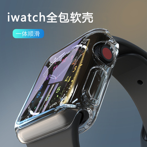 苹果手表s9保护套iwatch8保护壳apple watch7电镀硅胶tpu全包软壳6/5/4/3/2/se壳膜一体44/45/41mm防摔表壳