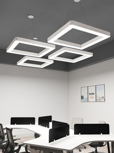 led工业风办公室吊灯超亮会议工作室回字方形造型灯创意定制灯具
