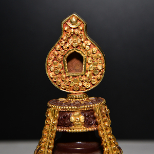 新佛教用品尼泊尔手工密宗礼佛供奉摆件纯铜八吉祥灌顶法器长寿宝