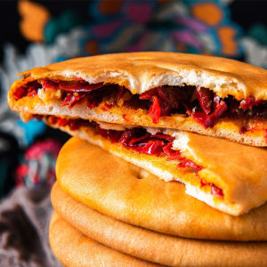 新疆特产羊纪元辣皮子烤馕饼传统手工油馕点心小吃