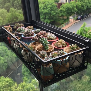 花架花架子多功能栏杆多肉铁艺安溪县花盆焊接收u纳阳台窗户欧式