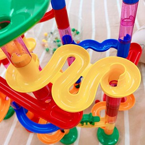 酷虹弹珠轨道玩具滚球滑道滚珠积木拼装益智百变儿童玩具管道立体