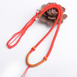 手工DIY粗绳项链编绳半成品搭配翡翠琥珀观音吊坠复古可调节挂绳