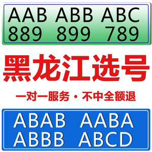 黑龙江哈尔滨齐齐哈尔鸡西鹤岗双鸭山绥化车牌选号牌照12123查询