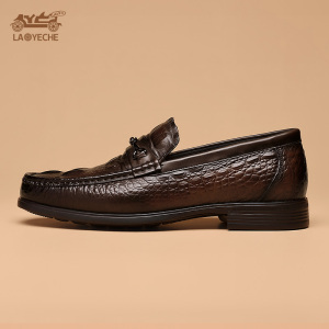 正品老爷车皮鞋男轻奢手工缝线真皮乐福鞋新款一脚蹬豆豆鞋