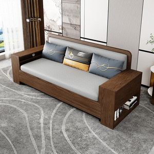 2021年新款实木生态多层板科技布沙发床可折叠两用客厅小户型收纳