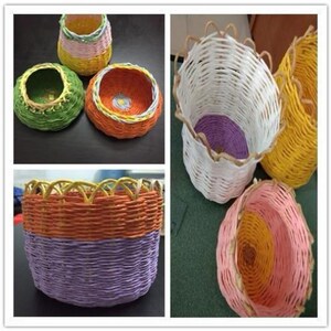 带铁丝无铁丝编织纸藤手工材料包纸绳制作篮子花瓶diy制作包邮