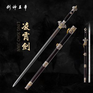 龙泉古艺铸剑汤汝平帝王神剑凌霄剑清剑花纹钢长剑刀剑未开刃
