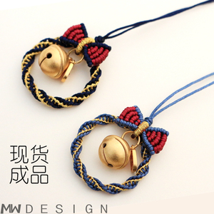 在逃公主编织手机挂绳 成品 圣诞花环蝴蝶结挂件 手工编绳手链女