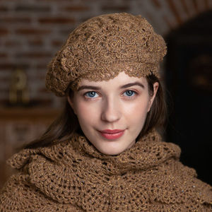 红款贝雷帽女秋冬马海毛保暖画家帽英伦街头百搭蓓蕾帽子潮0人付款