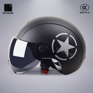 3C认证野马摩托立方电动车头盔男士四季通用半盔夏季电瓶安全帽女