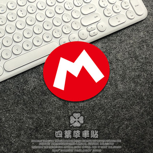 jdm 游戏掌机超级玛丽m字贴纸 马里奥摩托车改装纸机箱贴花 060