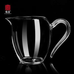 福容公道杯玻璃分茶器加厚耐热高硼硅高端公道杯茶漏一体茶具配件