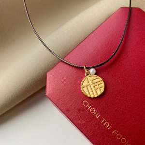 周大福彩金项链女