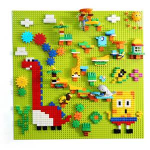 乐高积木墙面背景墙上大颗粒动物滑道家用壁挂式儿童房幼儿园拼图