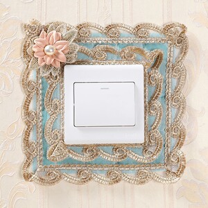 开关贴开关保护套防尘贴客厅卧室墙壁插座保护套蕾丝布艺简约墙贴