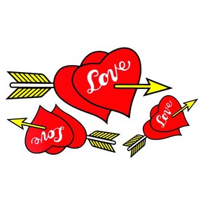 摩托车贴纸双心箭爱心贴3d立体金属一箭穿心钟情车贴个性装饰防水