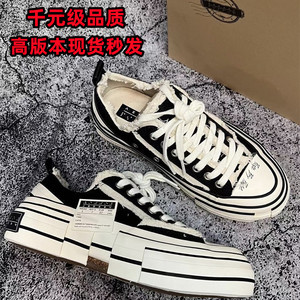 吴建豪同款帆布鞋硫化休闲vessel乞丐鞋厚底增高百搭包头半