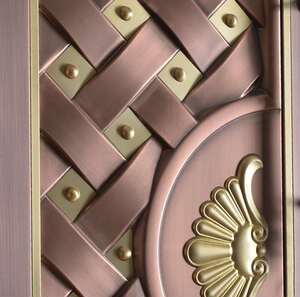 铜门别墅大门双开门玻璃纯铜子母门家用乡村庭院进户双开门入户门