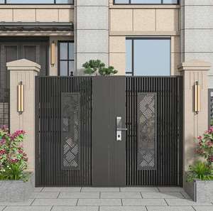 别墅庭院铁艺大门单开现代简约花园门家用院子门电动不锈钢平移门