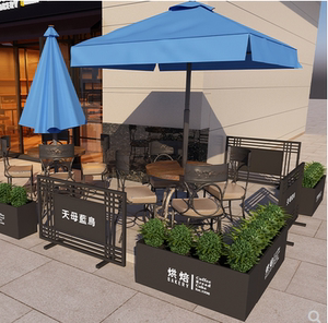 户外铁艺创意花箱外摆防锈围栏花槽商业街高速服务区花坛隔断定制