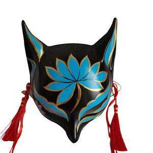 阴阳师手绘面具大脸狐狸面具舞台表演抖音直播面具万圣z节妖狐力