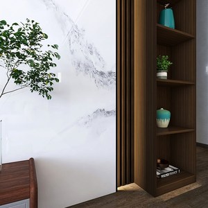 竹木纤维集成墙板定制扣板客厅实木格栅装饰柜5d电视背景墙护墙板