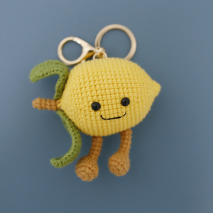 成品可爱柠檬娃娃挂件 手工毛线钩织精品包挂饰 潮流时尚钥匙扣