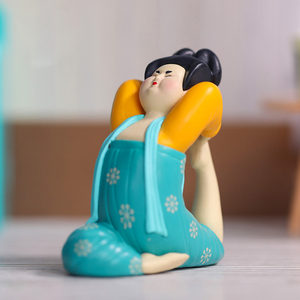 超活化系列盲女日常瑜伽篇仕盒古风娃娃唐朝玩女摆件潮仕手办公.