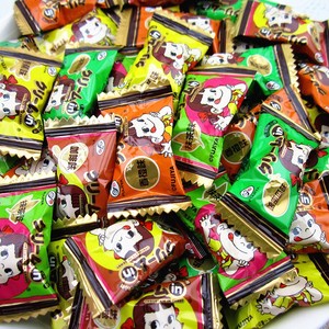 巧克力夹心糖果香蕉香橙哈密瓜抹茶咖啡味散装休闲营养食品