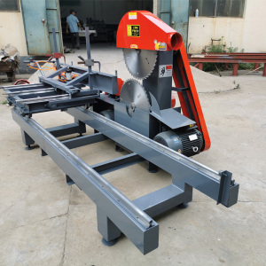 大型圆木推台锯木材开料机全自动轨道跑车推台锯原木开板锯圆盘锯