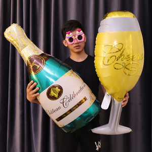生日大号酒香槟啤酒杯造型铝膜气球生日节日婚庆布置酒吧KTV装饰