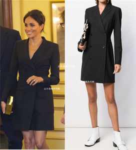 秋冬经典theory双排扣显瘦通勤ol羊毛西装连衣裙h0701614王妃现货
