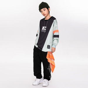 儿童国潮街舞locking潮服嘻哈风bboy炸街服装男童演出服舞蹈女童