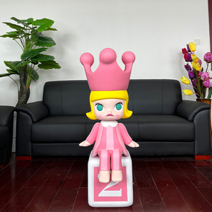 泡泡玛特潮玩molly大号手办卡通人偶公仔落地摆件可爱家居装饰