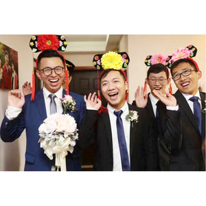 抖蛊结婚婚礼婚接堵门拦门恶搞整音新郎伴郎p庆亲游戏道具格格帽