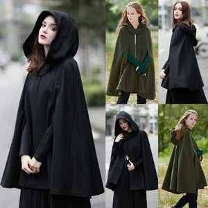 连帽斗篷男女通用中世纪舞台服装纯色短款无袖披风Hooded cloak。