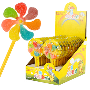 网红可爱儿童旋转大风车软糖七彩棒棒糖玩具奖励幼儿园分享小零食