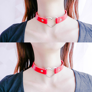 新克软妹子遮g喉结女装大佬用品原宿爱心铃铛伪娘cos吊坠项圈饰品