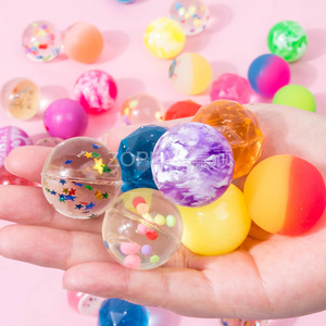 35号透明弹力球实心弹弹球套装大容量儿童弹球抓握拍拍球玩具男女