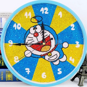 钟表钻石画儿童满钻画送相框手工diy材料包卡通点贴钻绣客厅学生