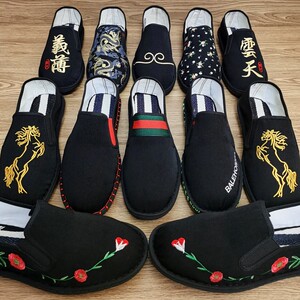 西山布鞋男懒人中国风一脚蹬春秋豆豆鞋老北京刺绣社会青年花布鞋