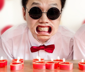 结婚游戏工具闹闹阔嘴器开口器扩口器礼扩嘴器吹蜡烛亲小游戏道套