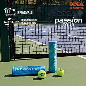 ODEA欧帝尔网球Passion有压比赛球高回弹耐打练习训练4粒罐装网球